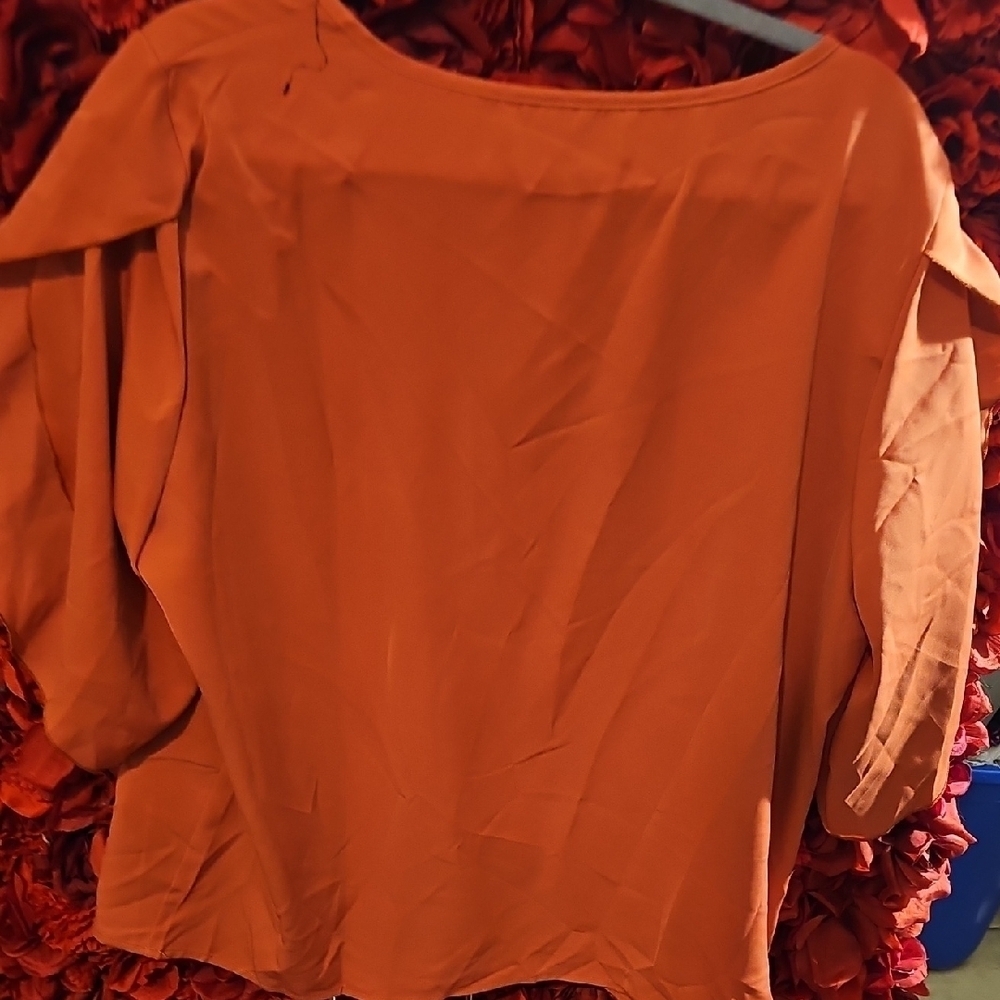 Shein Women's Orange Blouse Size XXL NWT (BAG) - Picture 5 of 5